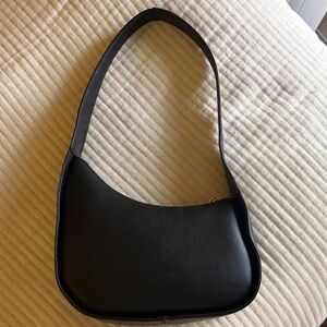 Classic Black Shoulder Bag - Minimal Leather Tote